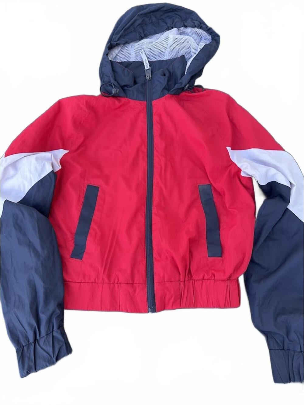 Hollister Cropped Windbreaker Red Blue XS